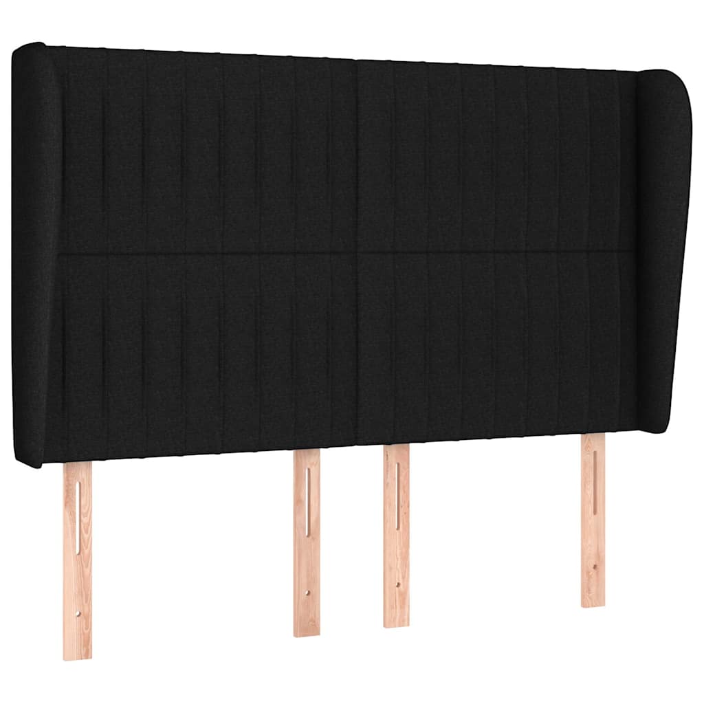 vidaXL Hoofdbord met randen 147x23x118/128 cm stof zwart, foto 3