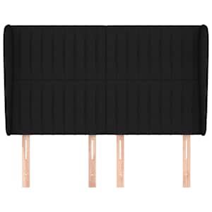 Čelo postele typu ušák černé 147x23x118/128 cm textil - obrázek 3