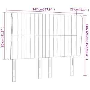 Čelo postele typu ušák černé 147x23x118/128 cm textil - obrázek 9