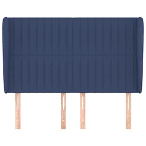 Čelo postele typu ušák modré 147x23x118/128 cm textil - obrázek 3