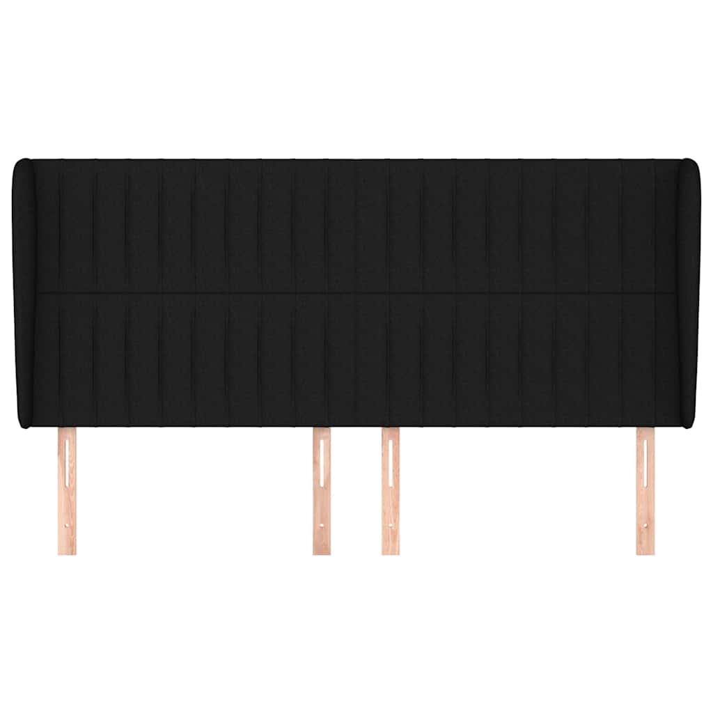vidaXL Hoofdbord met randen 163x23x118/128 cm stof zwart, foto 2