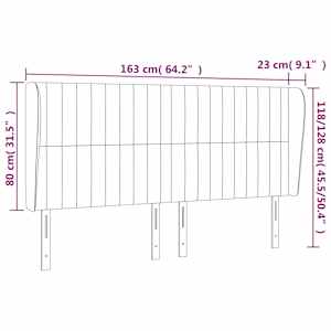 Čelo postele typu ušák krémové 163x23x118/128 cm textil - obrázek 9