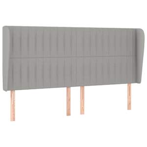Čelo postele typu ušák světle šedé 183x23x118/128 cm textil - obrázek 2
