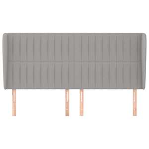 Čelo postele typu ušák světle šedé 183x23x118/128 cm textil - obrázek 3