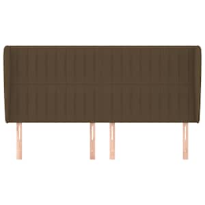 Čelo postele typu ušák tmavě hnědé 183x23x118/128 cm textil - obrázek 3