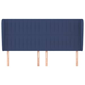 Čelo postele typu ušák modré 183x23x118/128 cm textil - obrázek 3