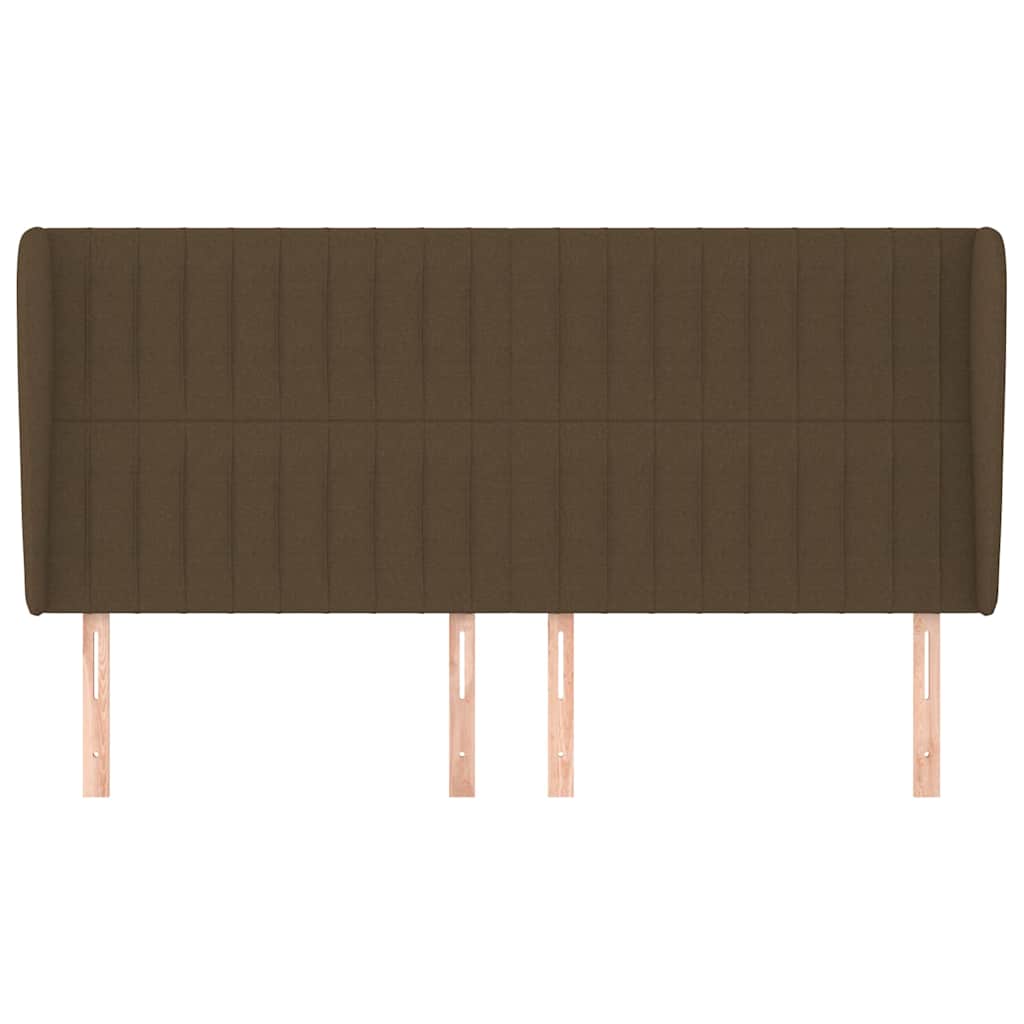 vidaXL Hoofdbord met randen 203x23x118/128 cm stof donkerbruin bruin, foto 2