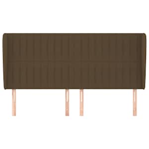 Čelo postele typu ušák tmavě hnědé 203x23x118/128 cm textil - obrázek 3