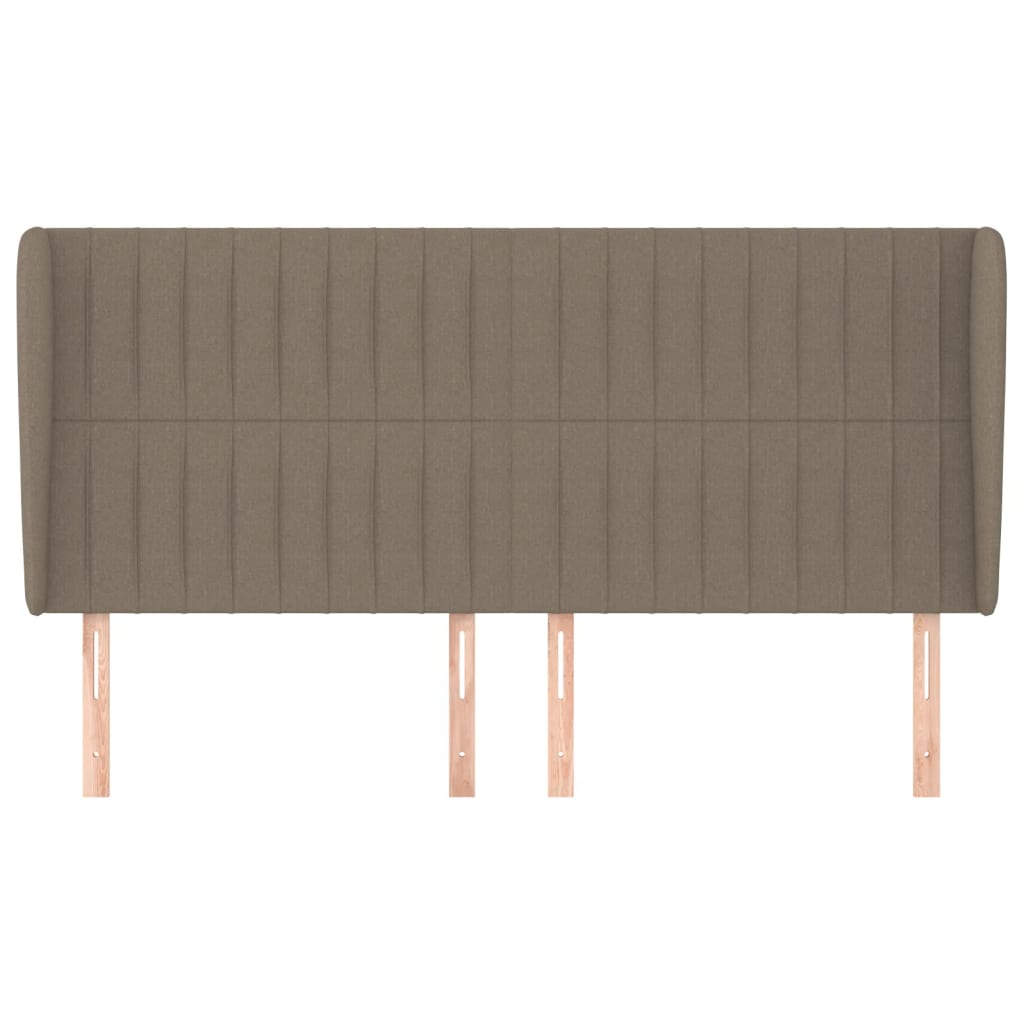vidaXL Hoofdbord met randen 203x23x118/128 cm stof taupe afbeelding