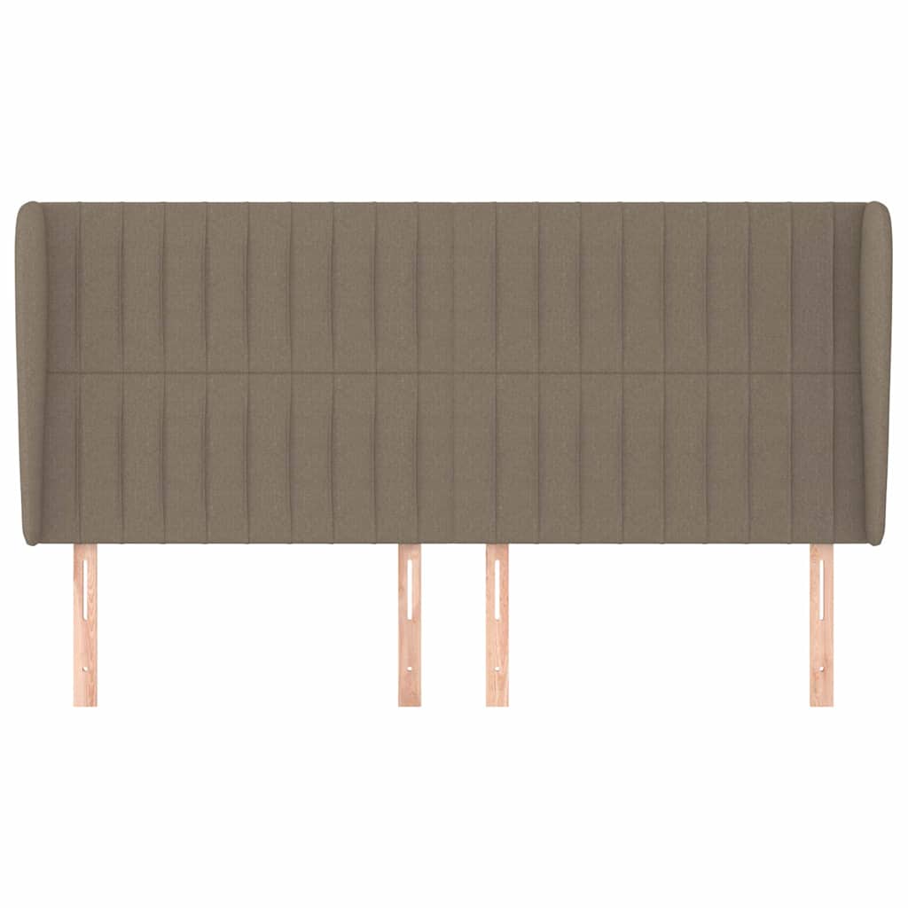 vidaXL Hoofdbord met randen 203x23x118/128 cm stof taupe, foto 2