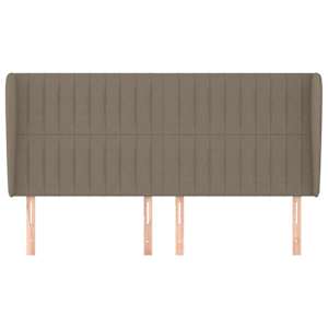 Čelo postele typu ušák taupe 203x23x118/128 cm textil - obrázek 3