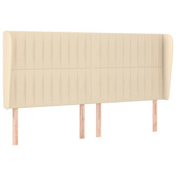 vidaXL voodipeats servadega, kreemjas, 203x23x118/128 cm, kangas
