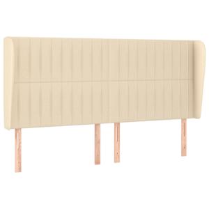 Čelo postele typu ušák krémové 203x23x118/128 cm textil - obrázek 2