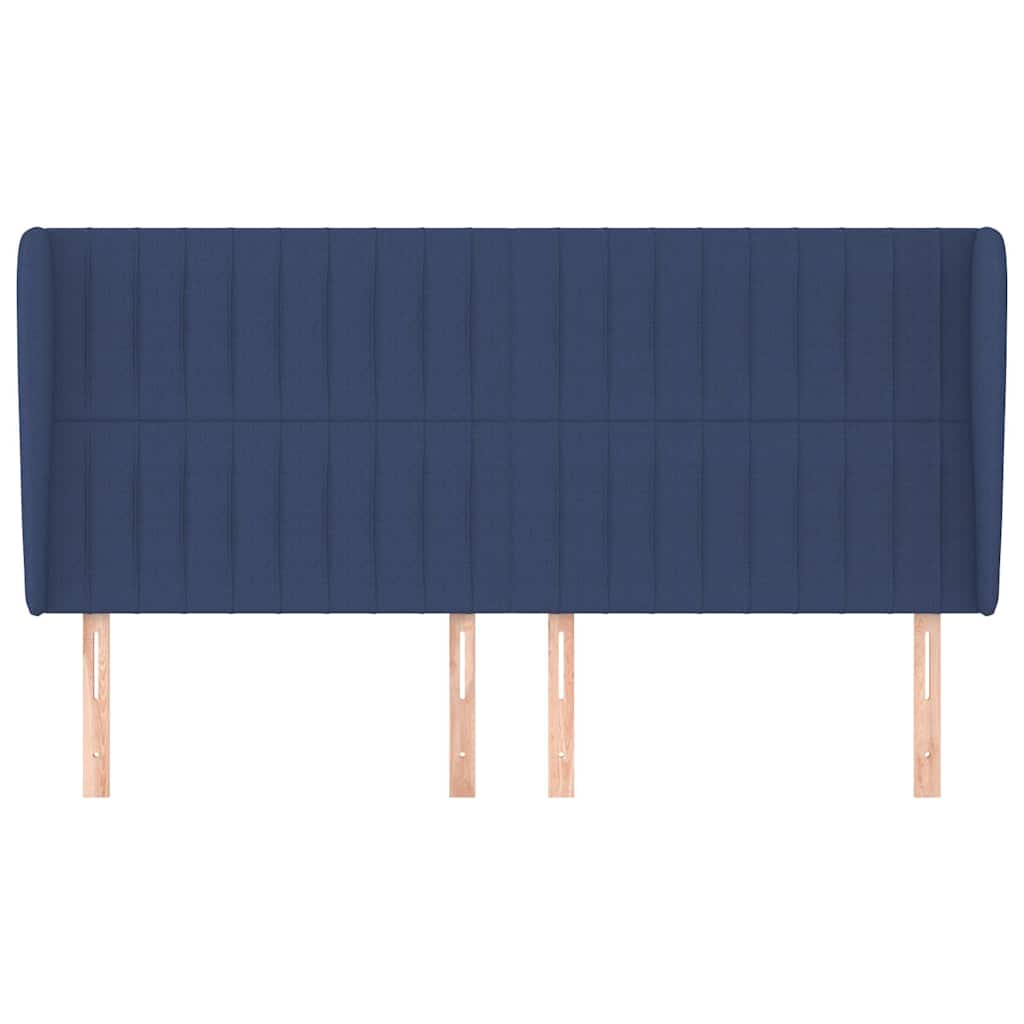 vidaXL Hoofdbord met randen 203x23x118/128 cm stof blauw, foto 2