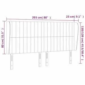 Čelo postele typu ušák zelené 203x23x118/128 cm textil - obrázek 9