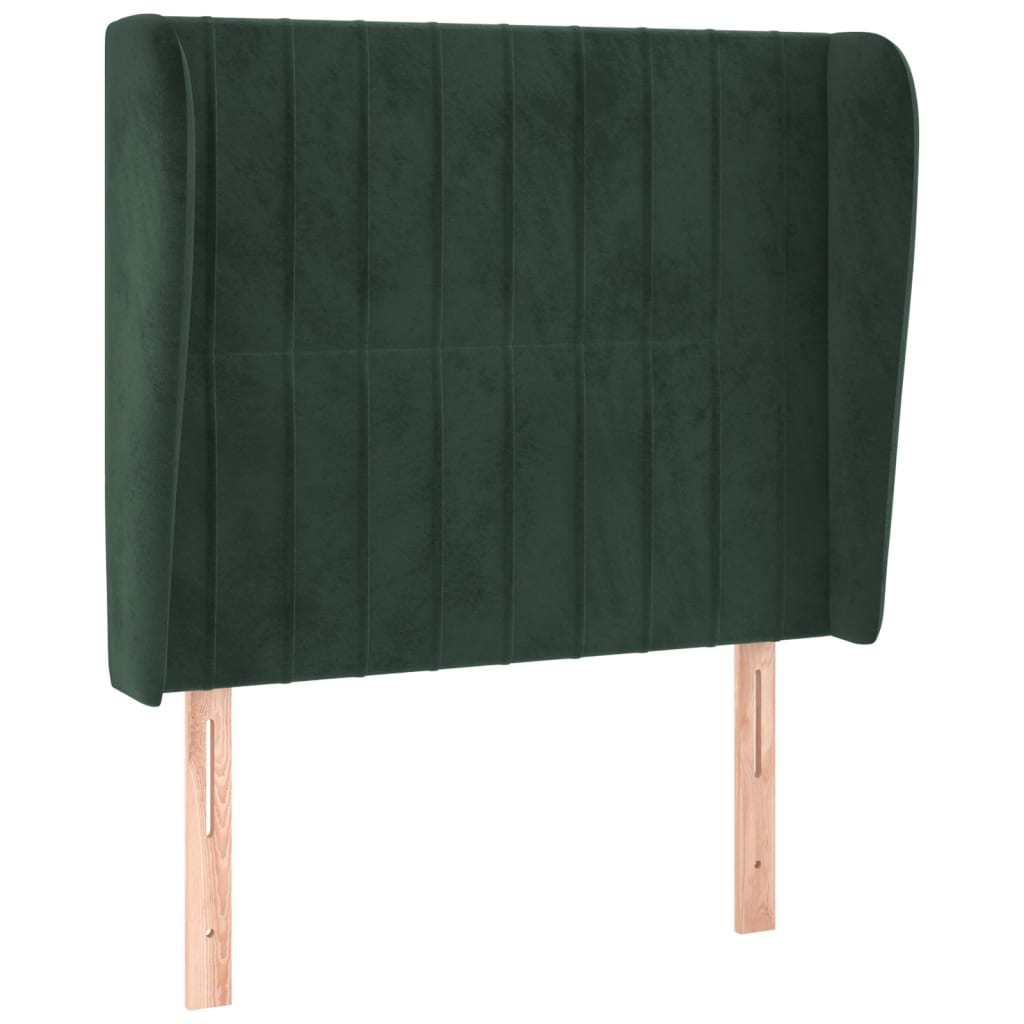 vidaXL Čelo postele typu ušák tmavě zelené 83 x 23 x 118/128 cm samet