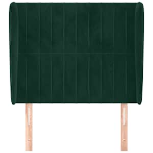 vidaXL T&ecirc;te de lit avec oreilles Vert fonc&eacute; 83x23x118/128 cm Velours