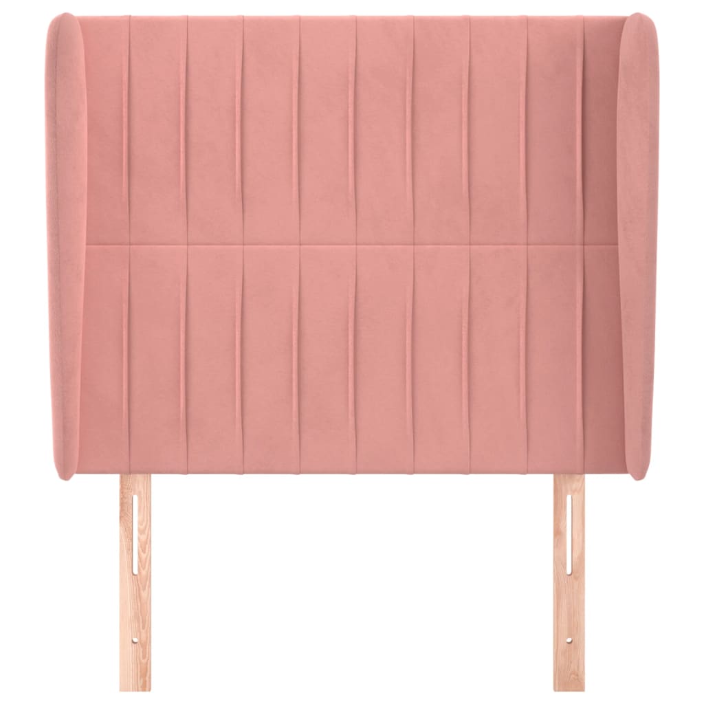 vidaXL Hoofdbord met randen 83x23x118/128 cm fluweel roze afbeelding