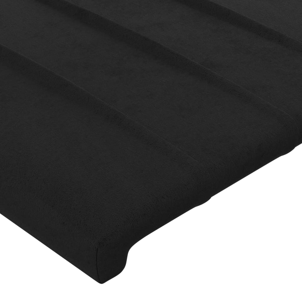 Tăblie de pat cu aripioare, negru, 93x23x118/128 cm, catifea