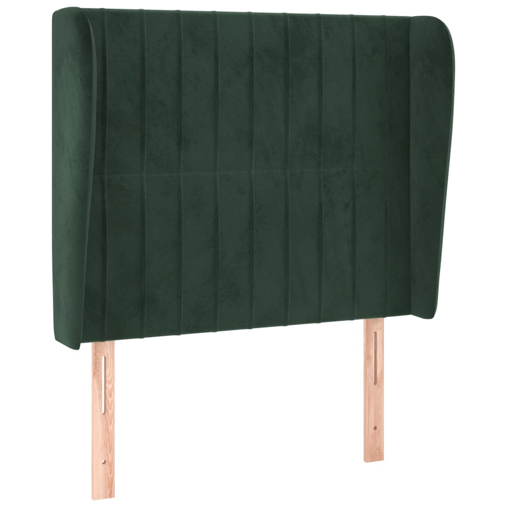 vidaXL Čelo postele typu ušák tmavě zelená 93x23x118/128 cm samet