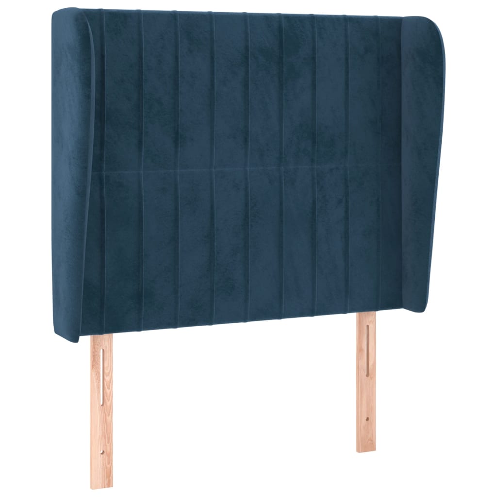 vidaXL Čelo postele typu ušák tmavě modrá 93x23x118/128 cm samet