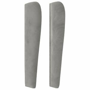 Čelo postele typu ušák světle šedé 103x23x118/128 cm samet - obrázek 4