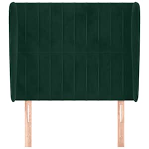 vidaXL Hoofdbord met randen 103x23x118/128 cm fluweel donkergroen