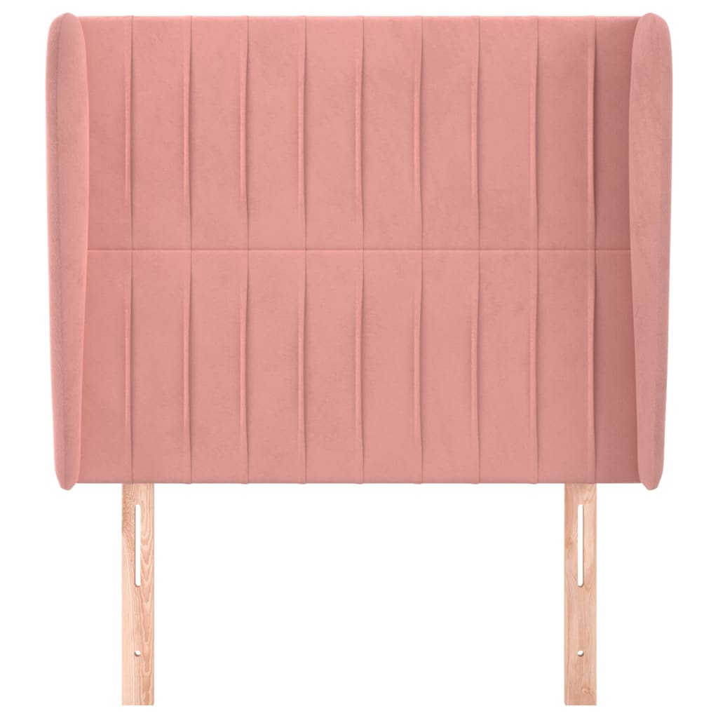 vidaXL Hoofdbord met randen 103x23x118/128 cm fluweel roze afbeelding