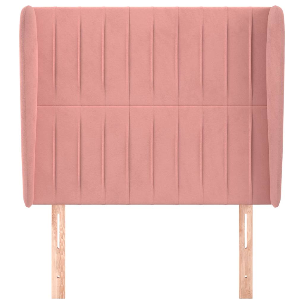 vidaXL Hoofdbord met randen 103x23x118/128 cm fluweel roze, foto 2