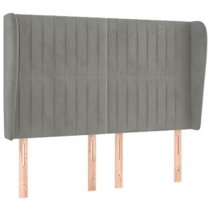 Čelo postele typu ušák světle šedé 147x23x118/128 cm samet - obrázek 2