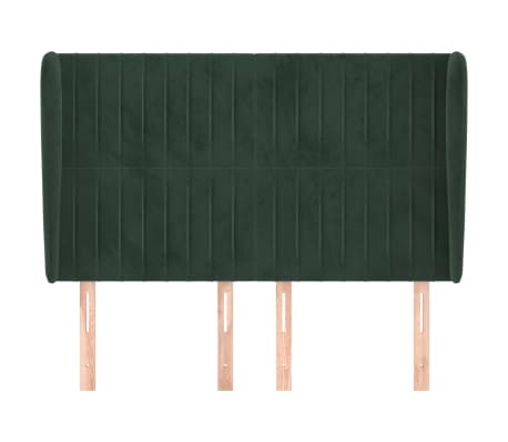 vidaXL Tăblie pat cu aripioare verde închis 147x23x118/128 cm catifea