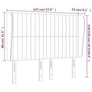 Čelo postele typu ušák tmavě modrá 147x23x118/128 cm samet - obrázek 7