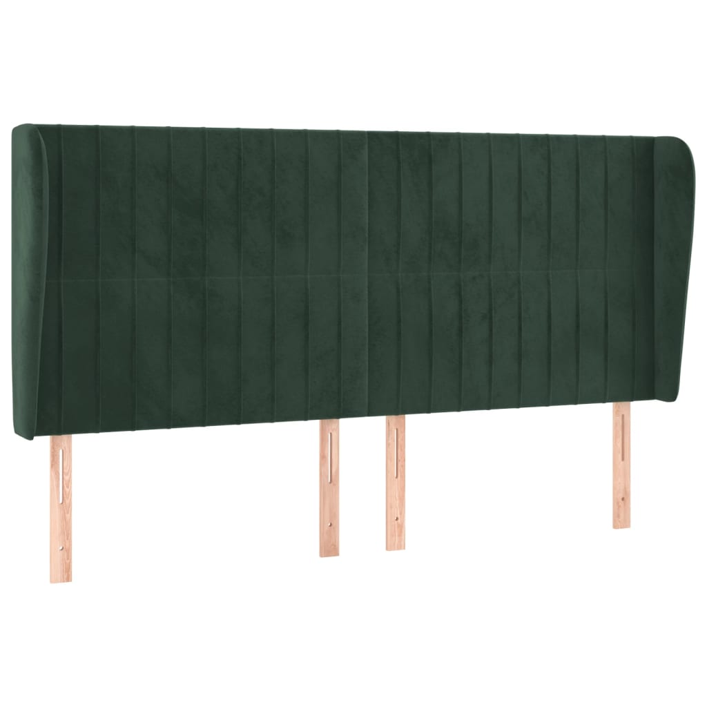 vidaXL Čelo postele typu ušák tmavě zelená 163x23x118/128 cm samet