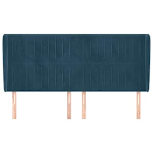 Čelo postele typu ušák tmavě modrá 163x23x118/128 cm samet - obrázek 3