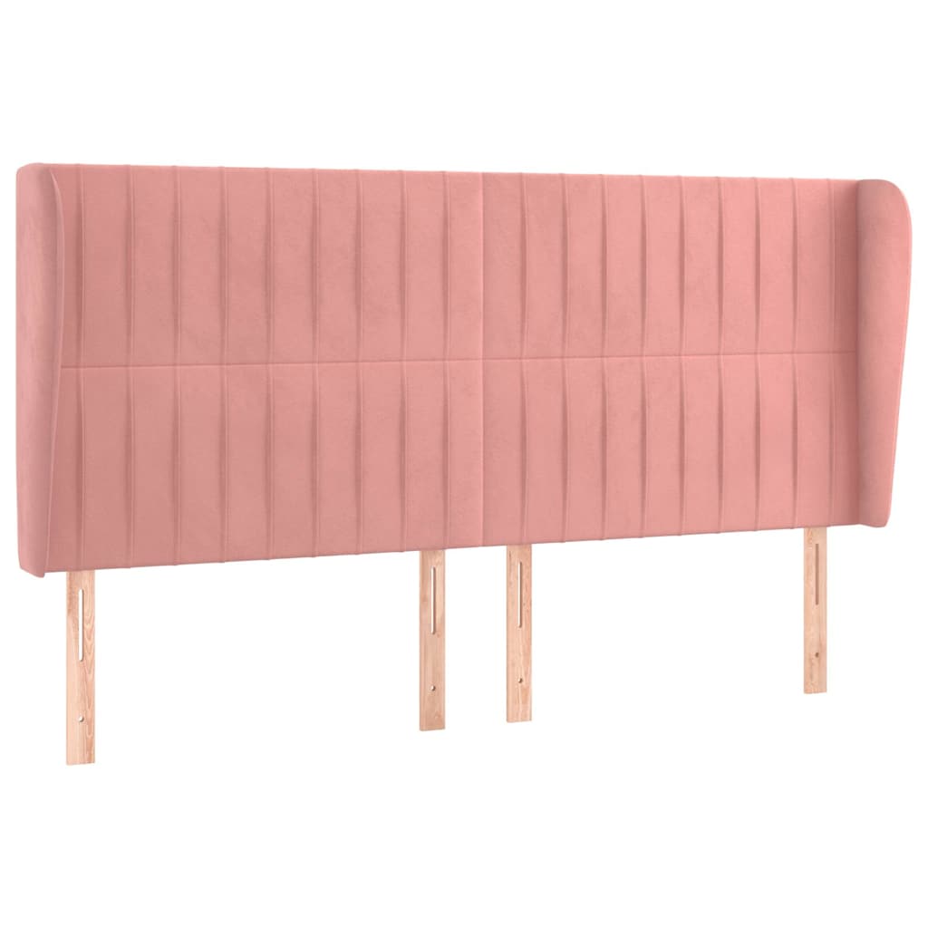 vidaXL Hoofdbord met randen 203x23x118/128 cm fluweel roze, foto 3