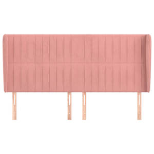 Čelo postele typu ušák růžová 203x23x118/128 cm samet - obrázek 3