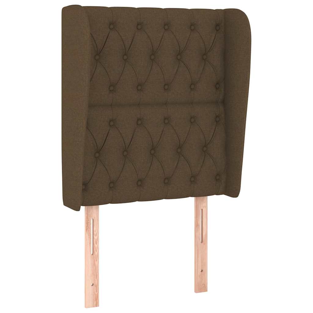 vidaXL Čelo postele typu ušák tmavě hnědé 83 x 23 x 118/128 cm textil