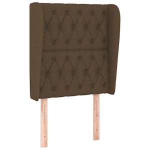 Čelo postele typu ušák tmavě hnědé 83 x 23 x 118/128 cm textil - obrázek 2
