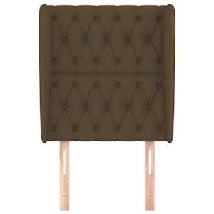 Čelo postele typu ušák tmavě hnědé 83 x 23 x 118/128 cm textil - obrázek 3