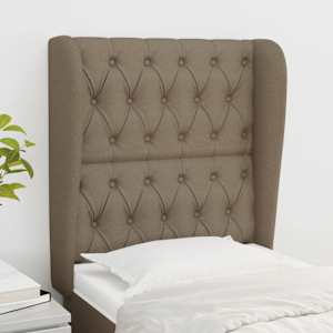 Čelo postele typu ušák taupe 83 x 23 x 118/128 cm textil - obrázek 1