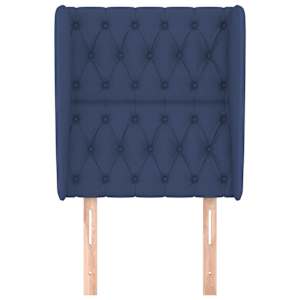 Čelo postele typu ušák modré 83 x 23 x 118/128 cm textil - obrázek 3