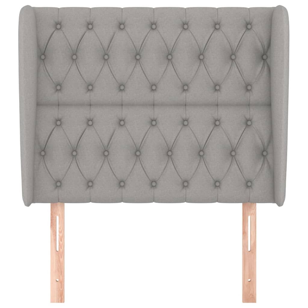 vidaXL Hoofdbord met randen 93x23x118/128 cm stof lichtgrijs afbeelding