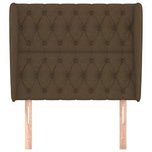 Čelo postele typu ušák tmavě hnědé 93x23x118/128 cm textil - obrázek 3
