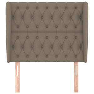Čelo postele typu ušák taupe 93x23x118/128 cm textil - obrázek 3