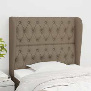 Čelo postele typu ušák taupe 93x23x118/128 cm textil - obrázek 1