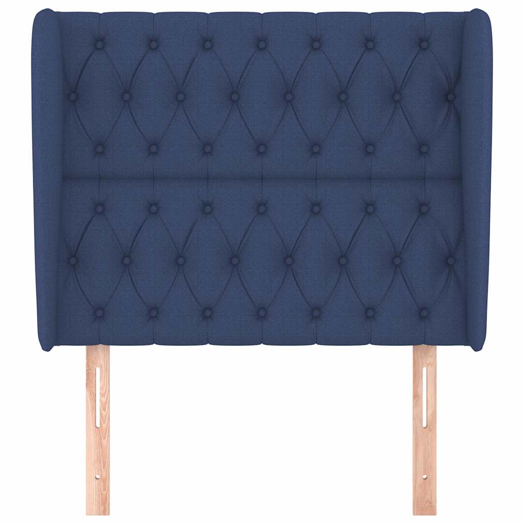 vidaXL Hoofdbord met randen 93x23x118/128 cm stof blauw, foto 2