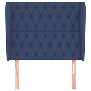 Čelo postele typu ušák modré 93x23x118/128 cm textil - obrázek 3