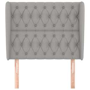 Čelo postele typu ušák světle šedé 103x23x118/128 cm textil - obrázek 3