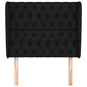 Čelo postele typu ušák černé 103x23x118/128 cm textil - obrázek 3