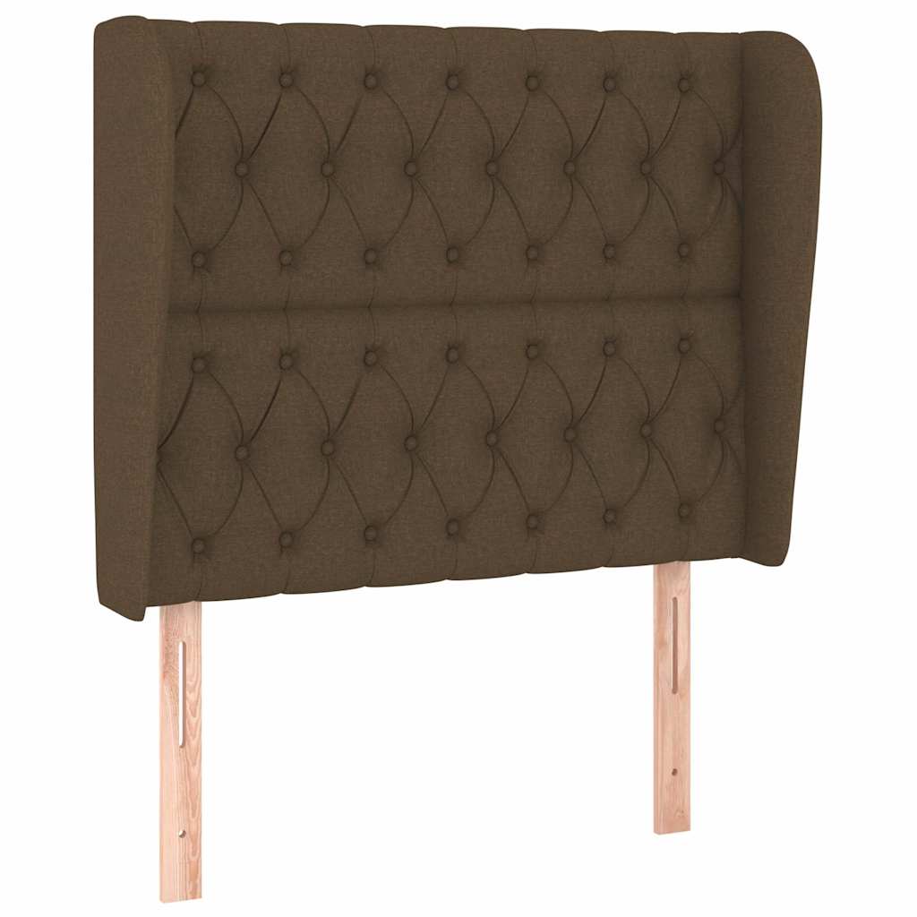 vidaXL Hoofdbord met randen 103x23x118/128 cm stof donkerbruin bruin, foto 3